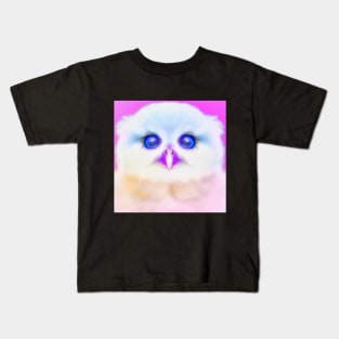 Baby Owl in white Cotton Candy style Kids T-Shirt